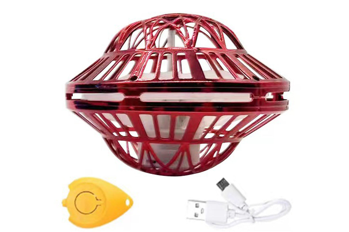 Flying Orb Ball Toy Galaxy Boomerang Hover Ball with LED Light -Red