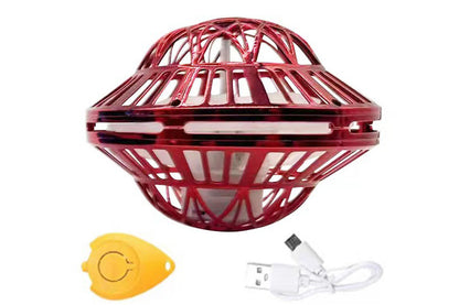 Flying Orb Ball Toy Galaxy Boomerang Hover Ball with LED Light -Red