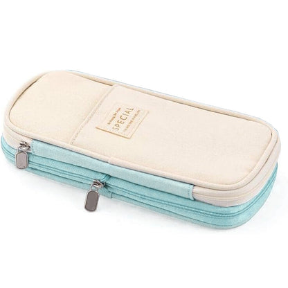 Expandable Zipper Pencil Case-Green