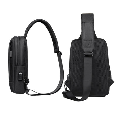 Chest Bag Messenger Bag Sling Bag Crossbody Shoulder Bag Travel Work Satchel Bag Black