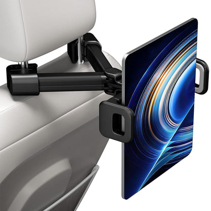 360-Degree Rotating Tablet Phone Holder for Car Backseat Adjustable iPad Holder Mount Black