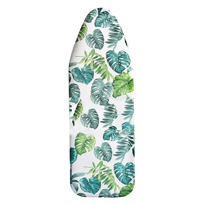 Heat Retaining Felt Ironing Board Cover Easy Fitted Elastic Edge-Leaves