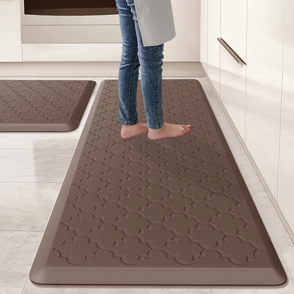 Anti Fatigue Cushioned PVC Floor Mat for Kitchen and Office-Brown