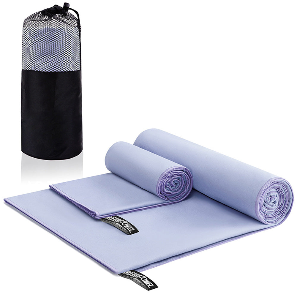 3Pcs Set Microfiber Beach Towels Quick-Dry Beach Swimming Towel for Travel Fitness Outdoor Activities Purple