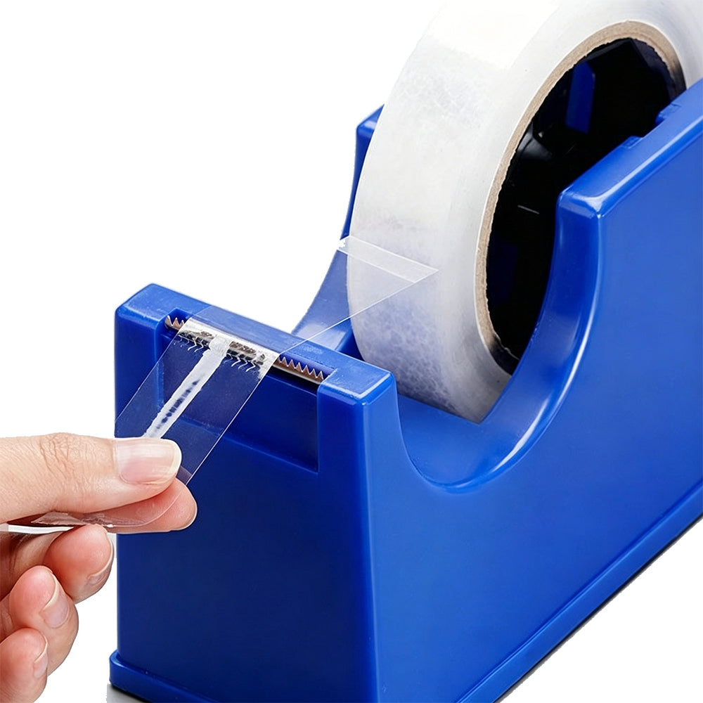 Heavy Duty Cello Tape Dispenser with 6 Roll Clear Tape-Blue
