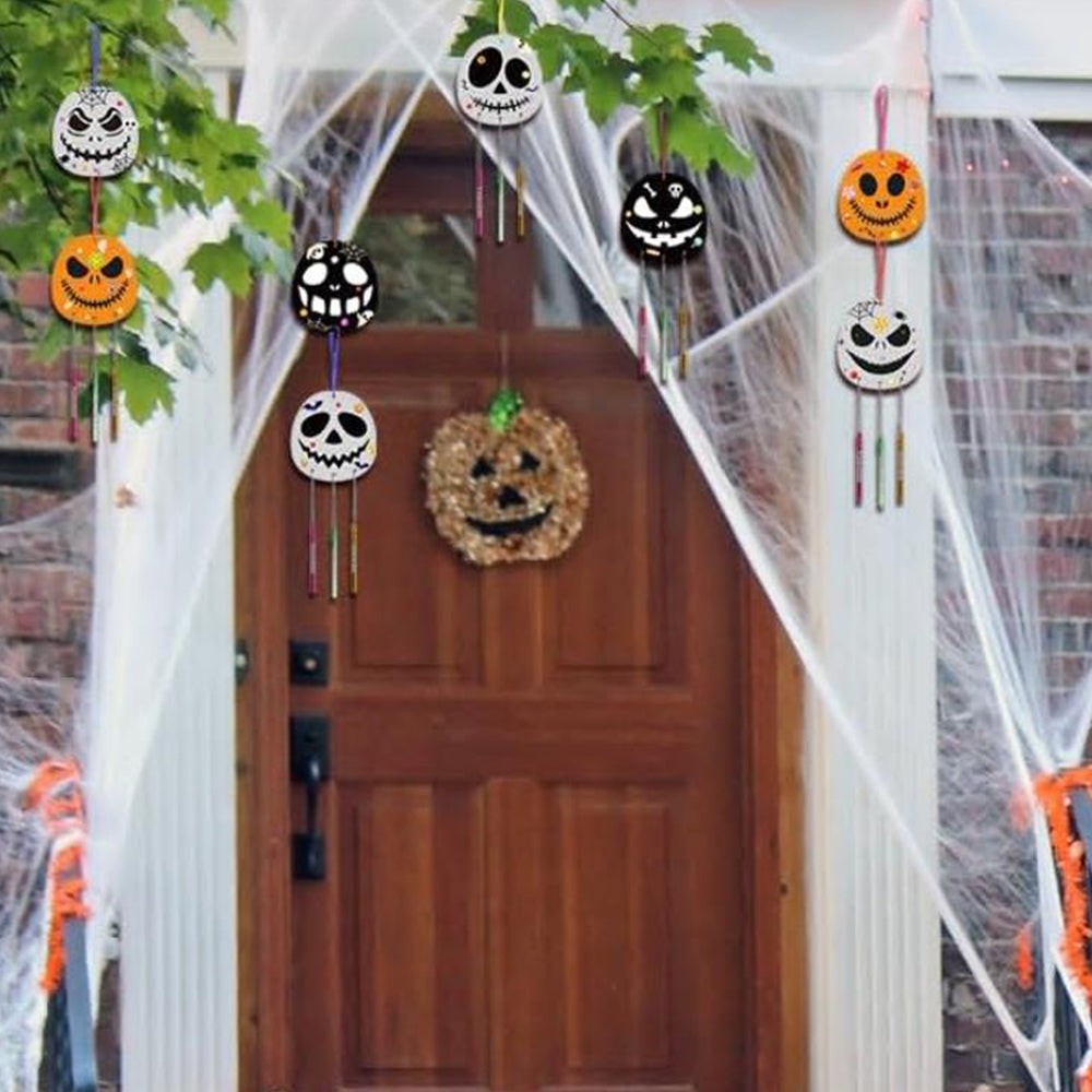 3D Wooden Wind Chime Craft Kit for Kids DIY Wind Chimes Decorative Ornament Halloween Style