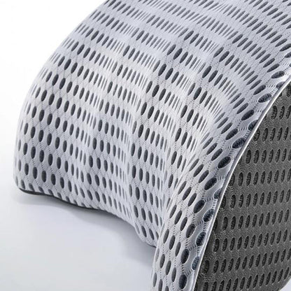 2Pcs Set Lumbar Neck Support Pillow Memory Foam Cushion for Car Office Chair Seat Gray Combo