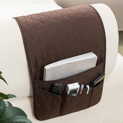 5 Pocket Sofa Armrest Organizer Remote Holder Bag for Couch and Chair-Coffee