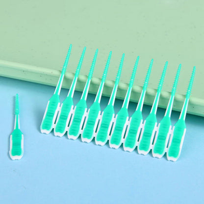 240Pcs Floss Picks Tooth Cleaners with Portable Travel Case Green