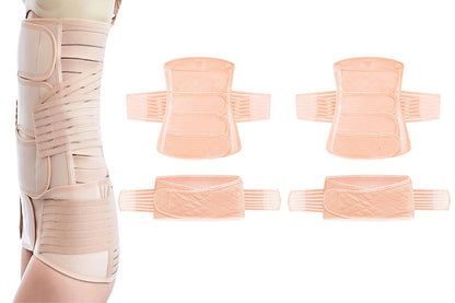 2Pcs Belly Support Recovery Waist Pelvis Belt Postpartum Belly Wrap Band Waist Trainer-Cuticolor