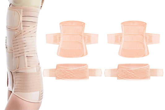 2Pcs Belly Support Recovery Waist Pelvis Belt Postpartum Belly Wrap Band Waist Trainer-Cuticolor