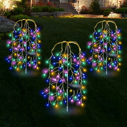 2Pcs Solar Firecracker Garden Lights DIY Outdoor Firework Landscape Lamp Christmas Party Decor Colorful