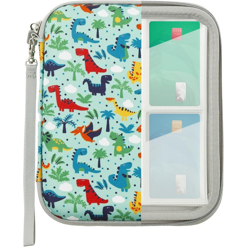 Card Case for Yoto Cards 80 Pockets Card Holder with Carry Strap and Zipper-Green