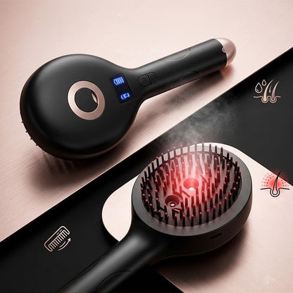 3 in 1 Electric Spray Hair Comb with Mist Function-Black
