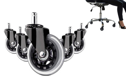 5Pcs 3 Inch Office Chair Caster Replacement Rolling Caster Grip Ring Universal Swivel Wheel