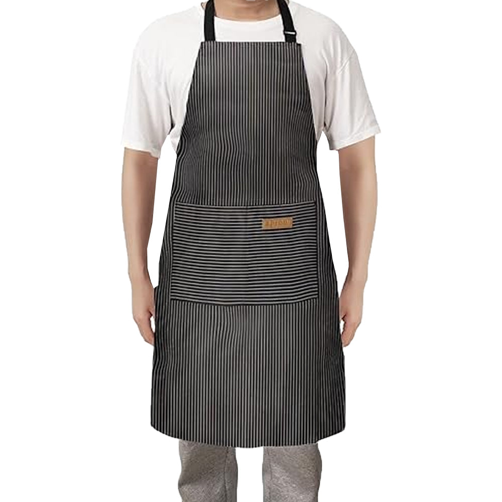 Adjustable Kitchen Cooking Apron with 2 Pockets Cooking Bib Apron for Men Women Black