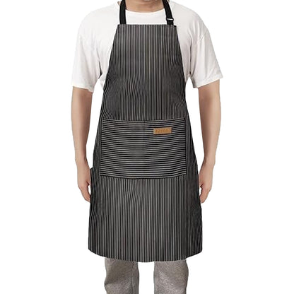 Adjustable Kitchen Cooking Apron with 2 Pockets Cooking Bib Apron for Men Women Black