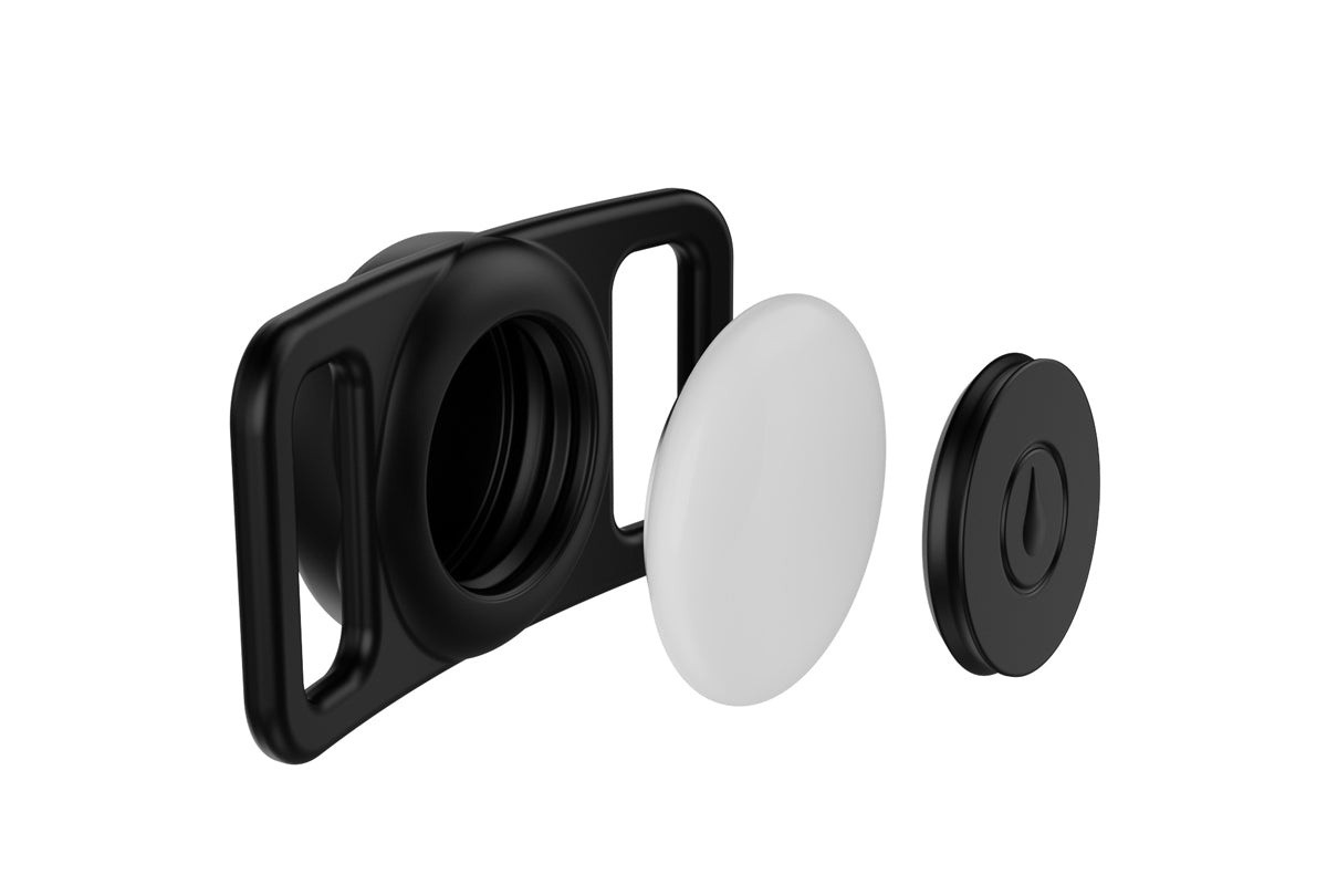 Water Resistant Airtag Dog Collar Holder Silicone Protective AirTag Cover-Black