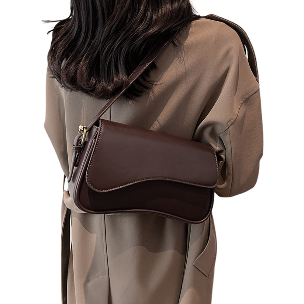 One Shoulder Bag For Women Trendy Underarm Bag Fashion Handbag-coffee