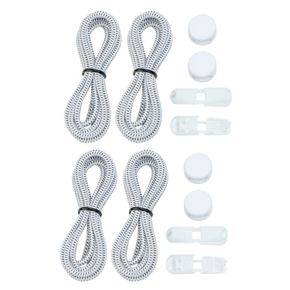2 Pairs Elastic No Tie Shoelaces with Spring Lock-White