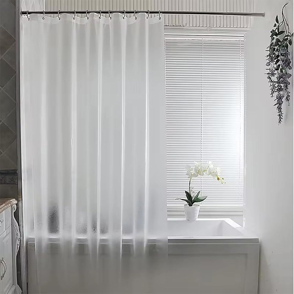 PEVA Thickened Shower Curtain Liner 180x180cm with Rustproof Grommets and Hooks-Clear