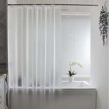 PEVA Thickened Shower Curtain Liner 180x180cm with Rustproof Grommets and Hooks-Clear