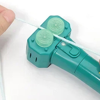 Handheld Double Wheel Rope Launcher Glow In the Dark Lasso Loop Fidget Toy-Green
