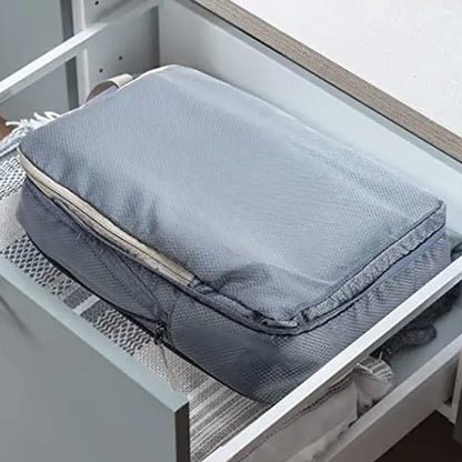 6Pcs Set Packing Cubes Travel Bags Compression Packing Organizer Bags for Travel Suitcases Storage Bags Grey