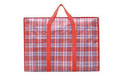 Stripe Bag Packing Storage Strip Zip Shopping Travel Check House Moving Bag-Red