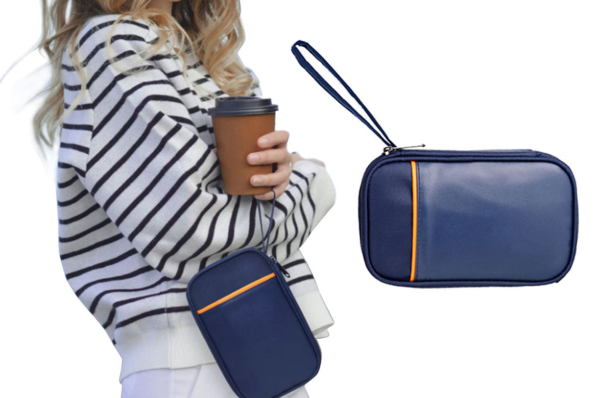 Electronic Accessories Cable Organizer Bag Travel USB Charger Storage Case Pouch-Blue