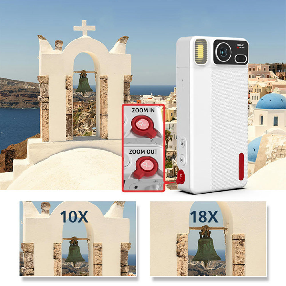 Digital Camera with 270 Degree Rotating Lens for Selfie Vlog -White