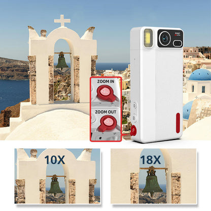 Digital Camera with 270 Degree Rotating Lens for Selfie Vlog -White