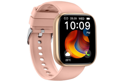 Smart Watch 1.85-Inch Fitness Watch with Heart rate Warning Sleep Monitor Blood Oxygen Calories Physiological Activity Tracker-Pink