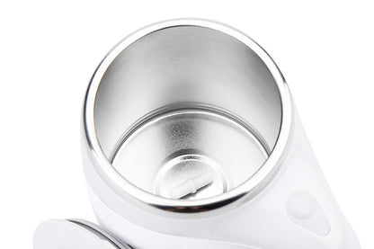 Stainless Automatic Magnetic Stirring Coffee Cup For Coffee Milk Home Office Travel-White
