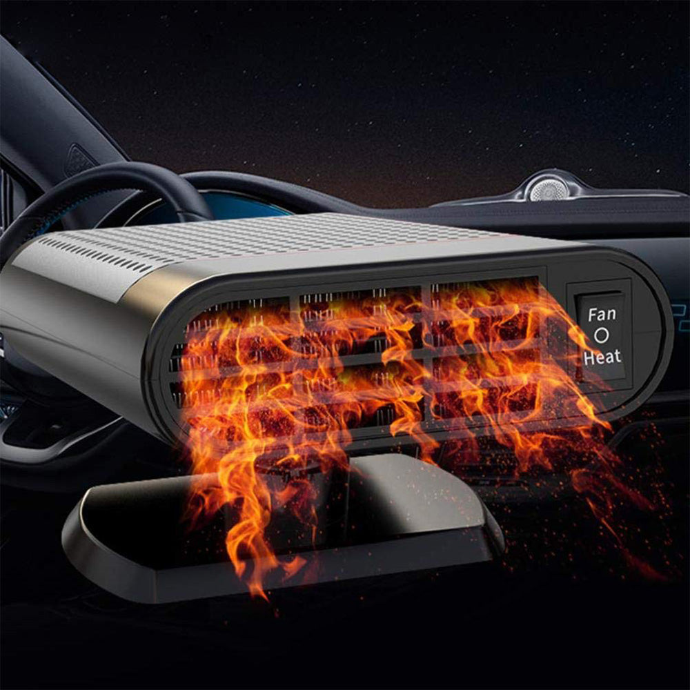 12V Car Electric Heater Cigarette Lighter Powered Heating Fan Defogger Defroster Demister Grey