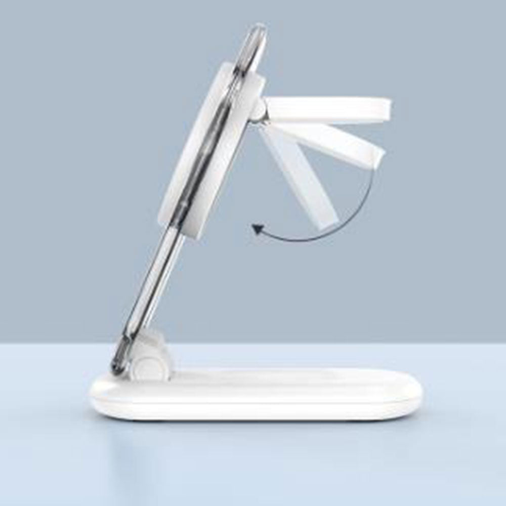 3-in-1 Wireless Charging Station for Apple Devices Wireless Charger Dock with Night Light White