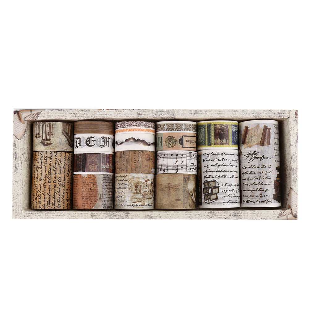 18 Rolls Vintage Washi Tape Set Writable Tapes for Scrapbooking Junk Journal supplies-Memory
