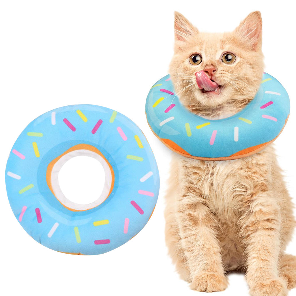 Cat Cone Soft Collar ¨C Adjustable Kitten Recovery Donut Collar Blue
