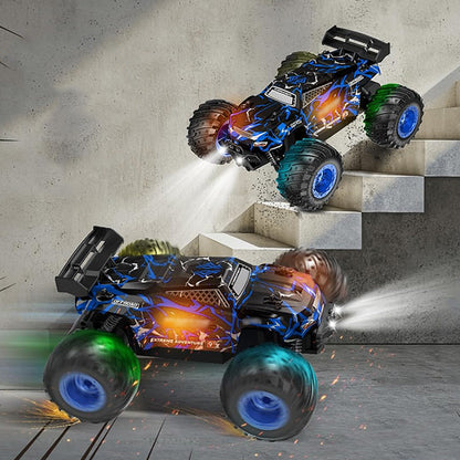 1:18 Scale Remote Control Car All-Terrain RC Truck with LED Lights Navy