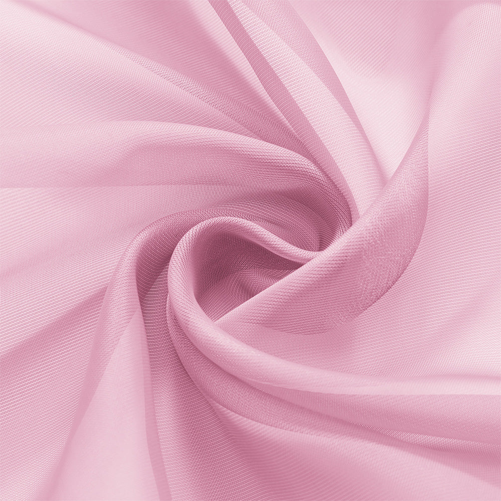 2-Panel 210x134cm Voile Curtain Window Drape Sheer Curtain with Rod-Holes Pink