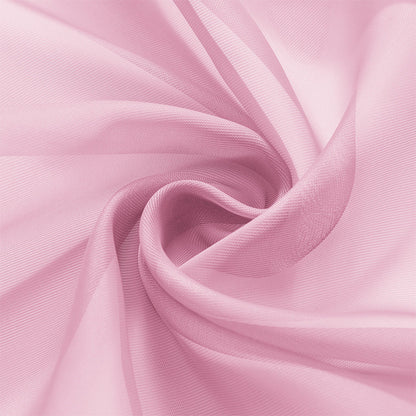 2-Panel 210x134cm Voile Curtain Window Drape Sheer Curtain with Rod-Holes Pink