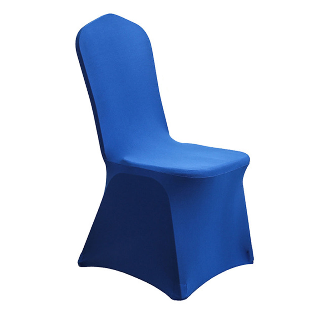 2Pcs Stretch Solid Colour Chair Cover for Wedding Party Decoration -Blue