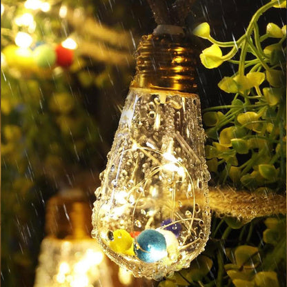 8M Solar String Lights Outdoor Vintage Rope Hemp Patio Bulb Lights for Christmas Garden Fence Balcony Style 2