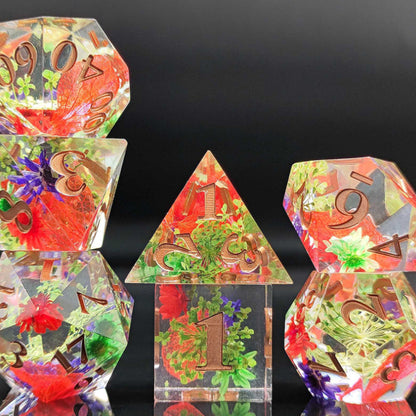 7Pcs Set DND Dice Resin Dice Table Games Accessories Style 3