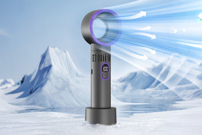 Bladeless 5 Speeds Rechargeable Mini Fan - Gray