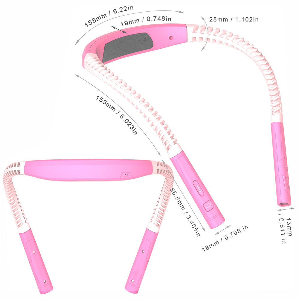 LED Book Light Adjustable Brightness Neck Reading Light for Knitting Repairing-Pink