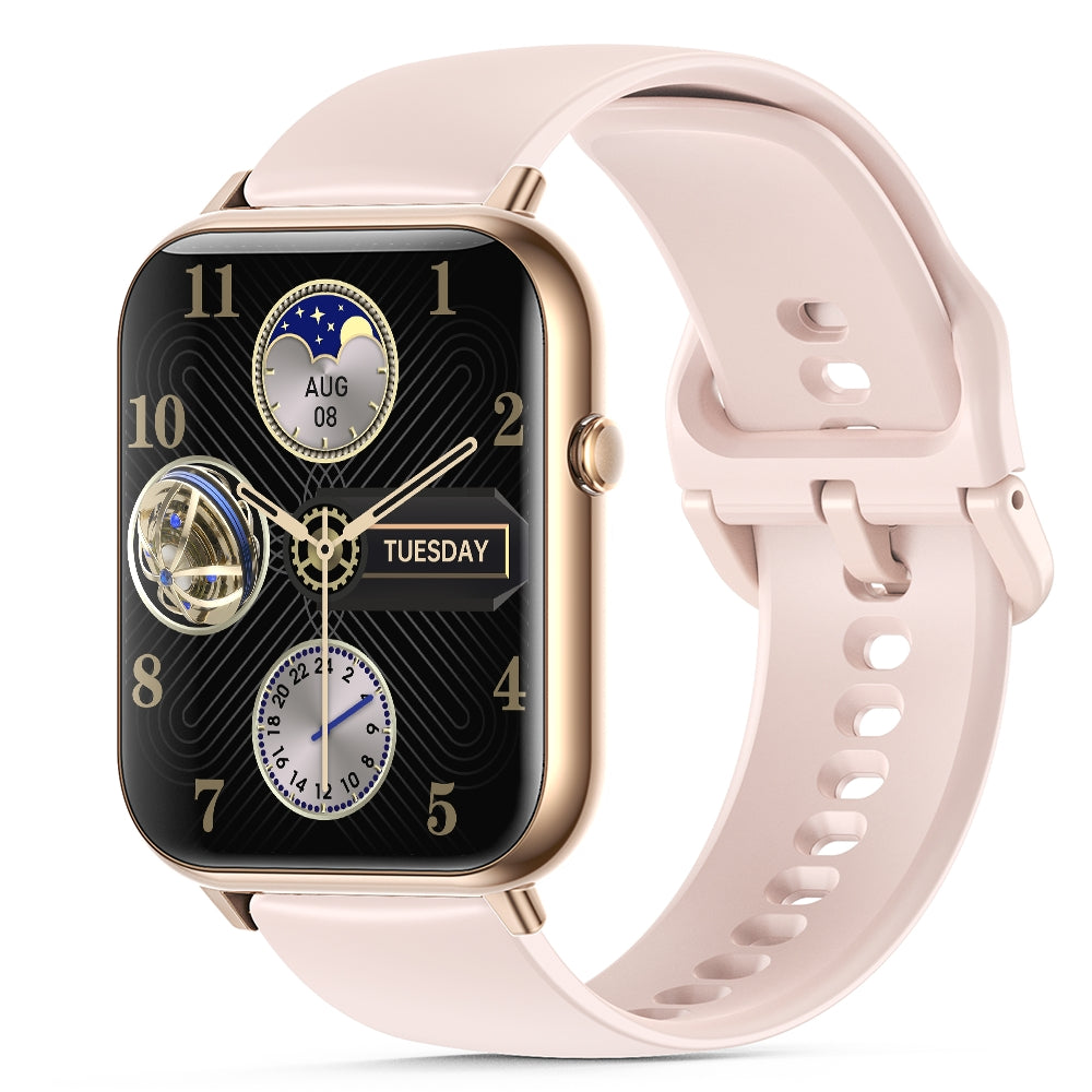 Smartwatch with Bluetooth Calling 2.1 Inch Display 104 Sports Modes Health Monitoring IP68 Waterproof-Pink