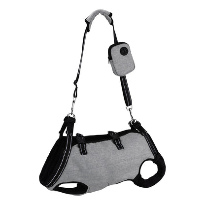 Pet Sling Carrier Bag Dog Puppy Lift Harness Vest Travel Tote Shoulder Bag -Grey