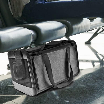 Pet Carrier for Large Cats Washable Dog Carrier Privacy Protection for Travel-grey