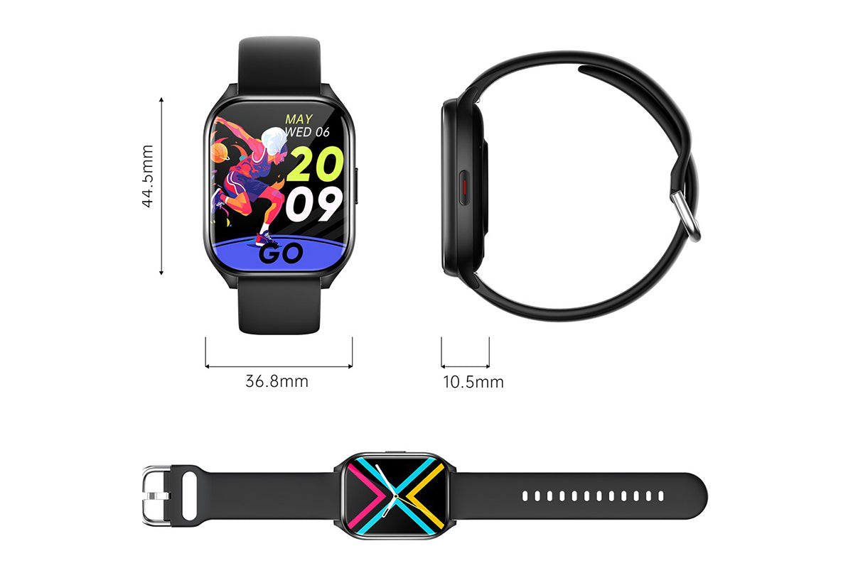 Smart Watch 1.85-Inch Fitness Watch with Heart Rate Sleep Monitor Blood Oxygen 100 Sports Modes Activity Tracker -Black